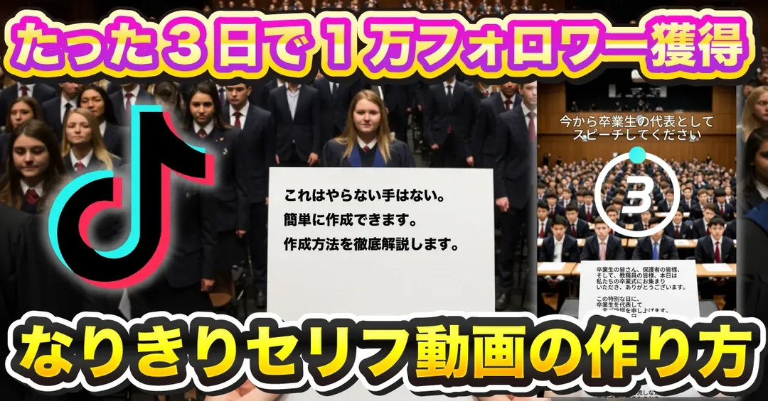【たった3日で1万フォロワー】今すぐ始めるべき！AIを駆使してなりきりセリフ動画を量産する方法