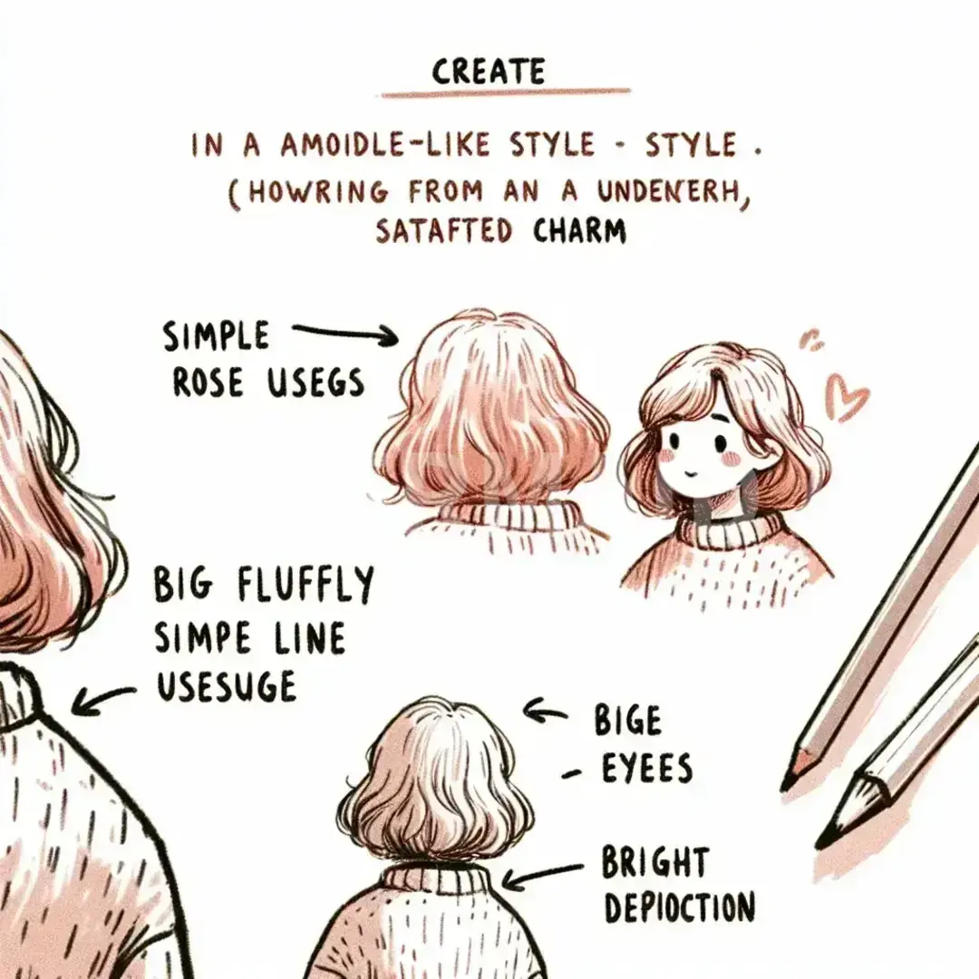 ゆるかわスケッチイラスト - どんなイラストを生成したい？: ゆるふわな女の子の後ろ姿　立ち絵 - AI画像 クラウドワークスAI