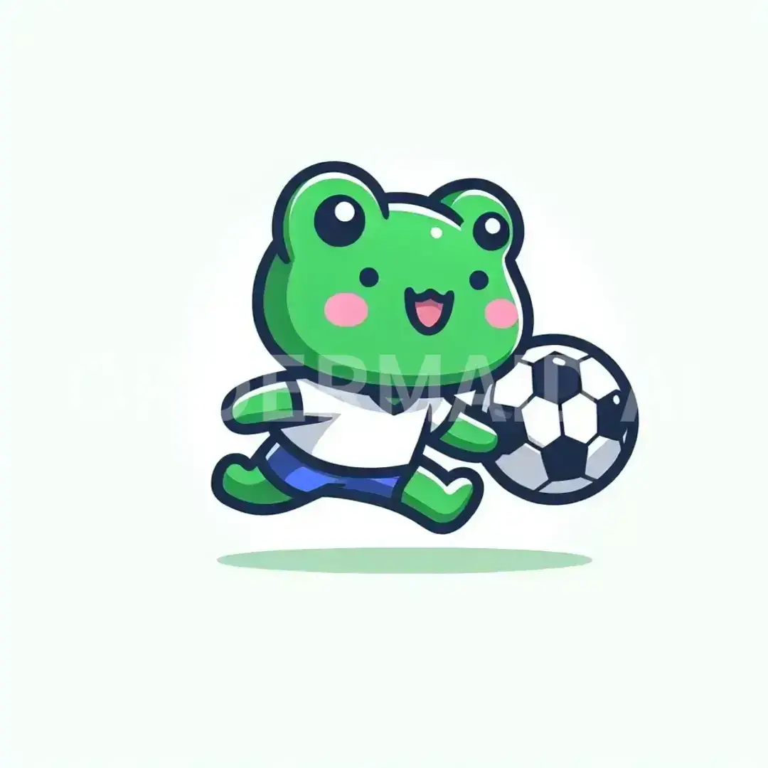 ゆるキャラメーカー - どんなゆるキャラを生成したい？: サッカーするカエル - AI画像 クラウドワークスAI