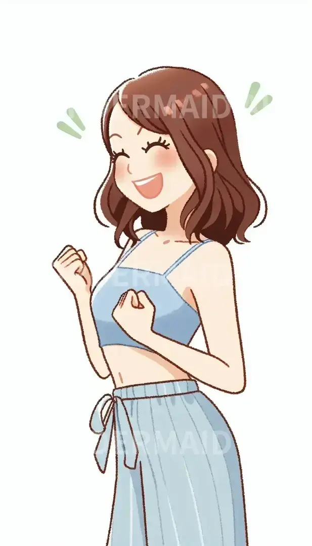 ダイエットに成功して喜ぶ女性 - 年齢: 30代 - AI画像 クラウドワークスAI