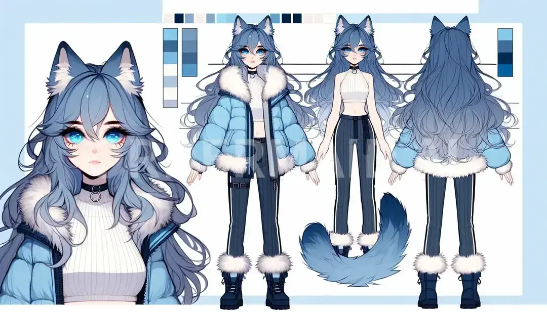 Vtuberの立ち絵メーカー - どんなイラストを生成したい？: 青猫 - AI