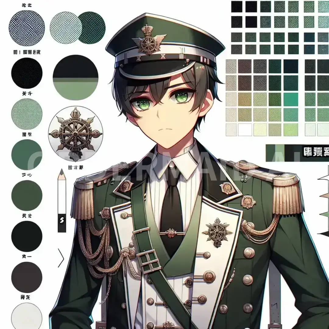 Vtuberの立ち絵メーカー - どんなイラストを生成したい？: 軍服 - AI画像 クラウドワークスAI