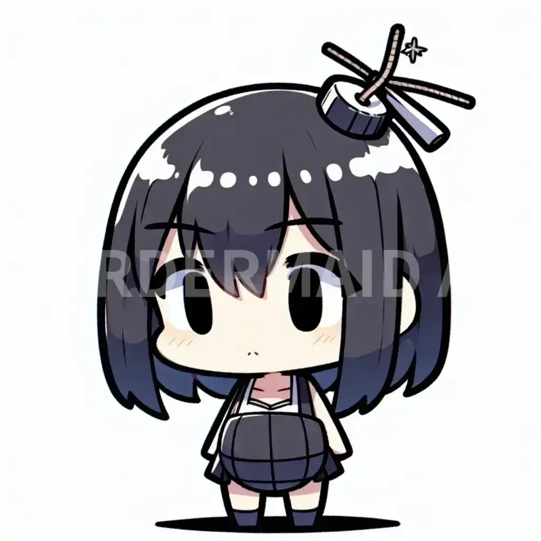 ちびキャラLINEスタンプメーカー - どんなイラストを生成したい？: 地雷系少女 / 表情を選択してください。: じっと見る顔 - 深い興味や関心を持ってじっくりと見つめる表情。 - AI画像 クラウドワークスAI