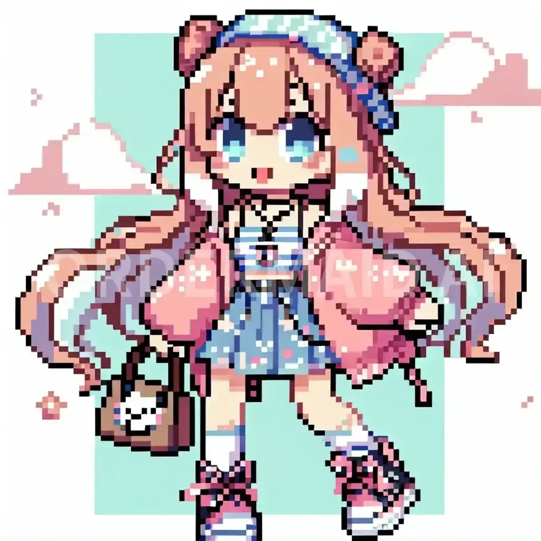 ドット絵メーカー - どんなイラストを生成したい？: 可愛いギャル - AI画像 クラウドワークスAI