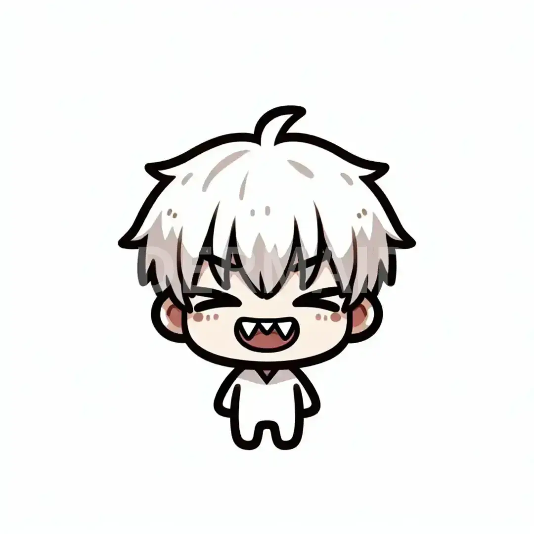 ちびキャラ - どんなちびキャラを生成したい？: 白髪
八重歯
ショート - AI画像 クラウドワークスAI