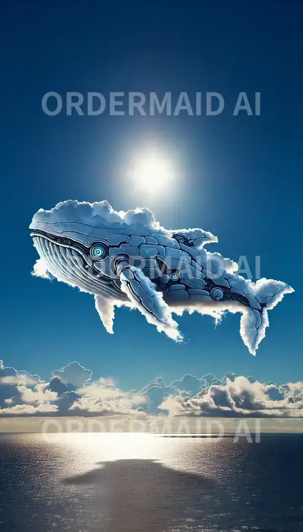 ロボットメーカー - どんなロボットを生成したい？: クジラの姿をした雲 - AI画像 クラウドワークスAI