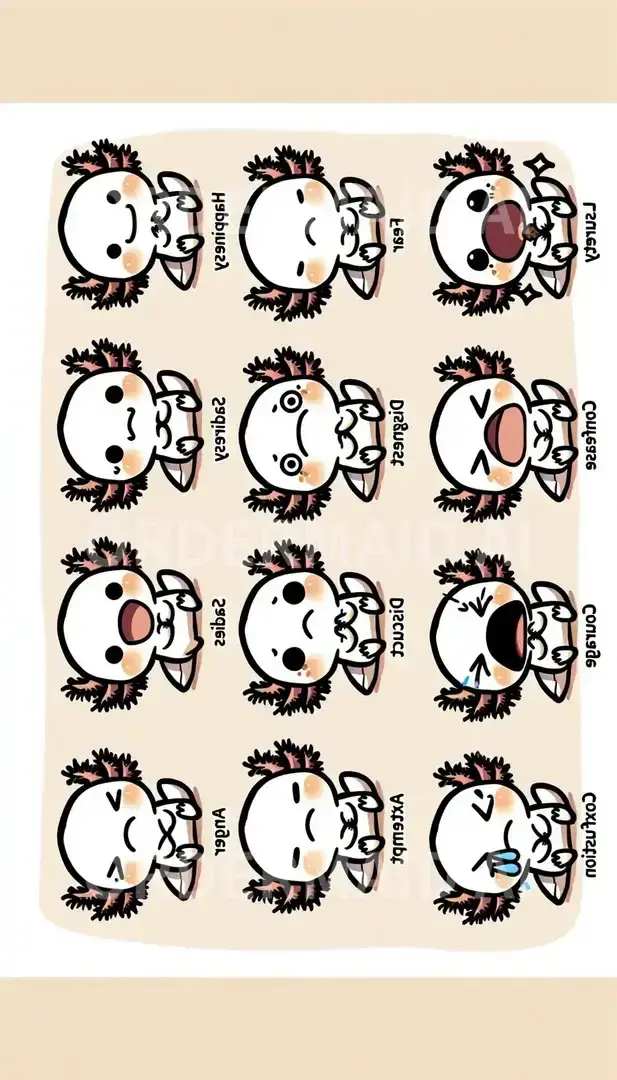 LINEスタンプメーカー2 - 生成したいキャラクター: ウーパールーパー / スタイル: ちびキャラ風 - AI画像 クラウドワークスAI