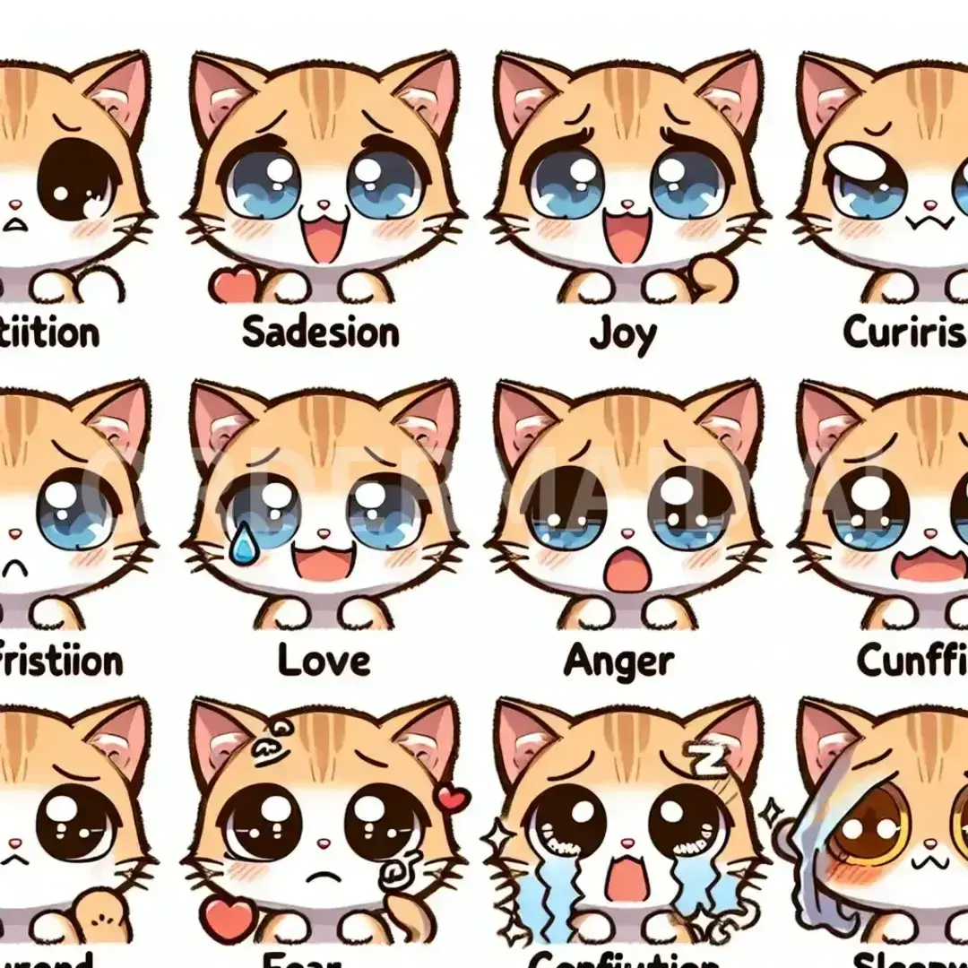 LINEスタンプメーカー2 - 生成したいキャラクター: 眠そうな猫 / スタイル: ちびキャラ風 - AI画像 クラウドワークスAI