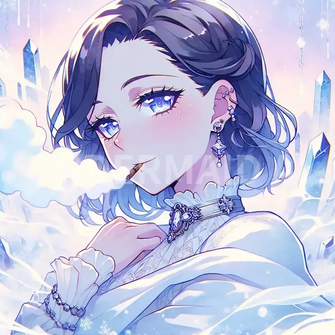 淡くて美しいキャラクターイラスト - どんなイラストを生成したい？: タバコ ピアス かっこいい　女性 - AI画像 クラウドワークスAI