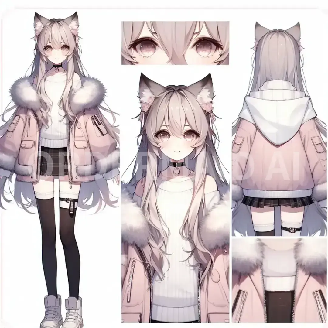 Vtuberの立ち絵メーカー - どんなイラストを生成したい？: 中性的な女の子 - AI画像 クラウドワークスAI