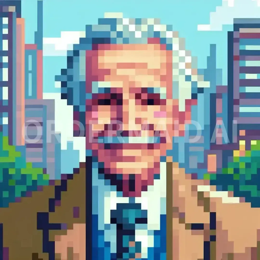 ドット絵メーカー - どんなイラストを生成したい？: 全体　可愛い　おじさん - AI画像 クラウドワークスAI