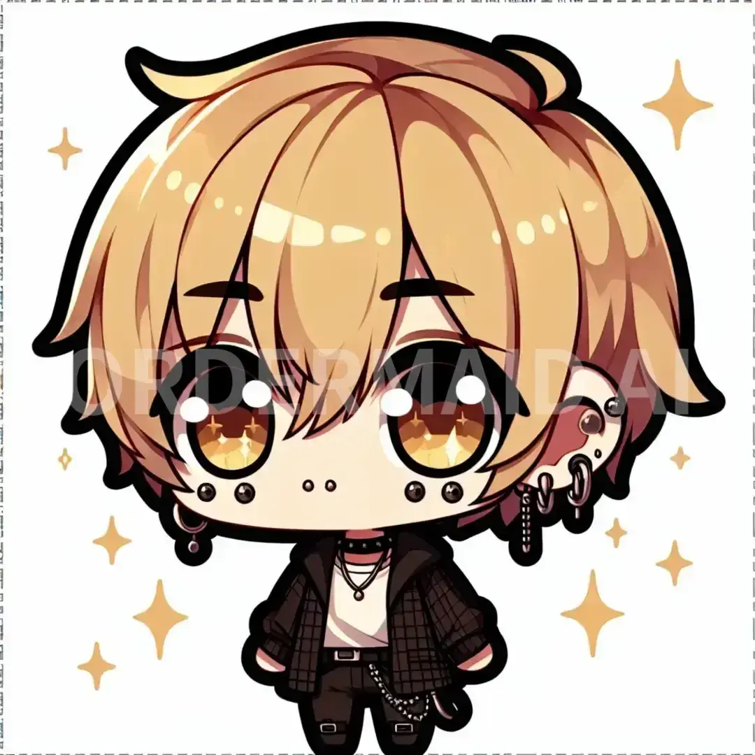 ちびキャラ - どんなちびキャラを生成したい？: ピアス 金髪 かわいい - AI画像 クラウドワークスAI