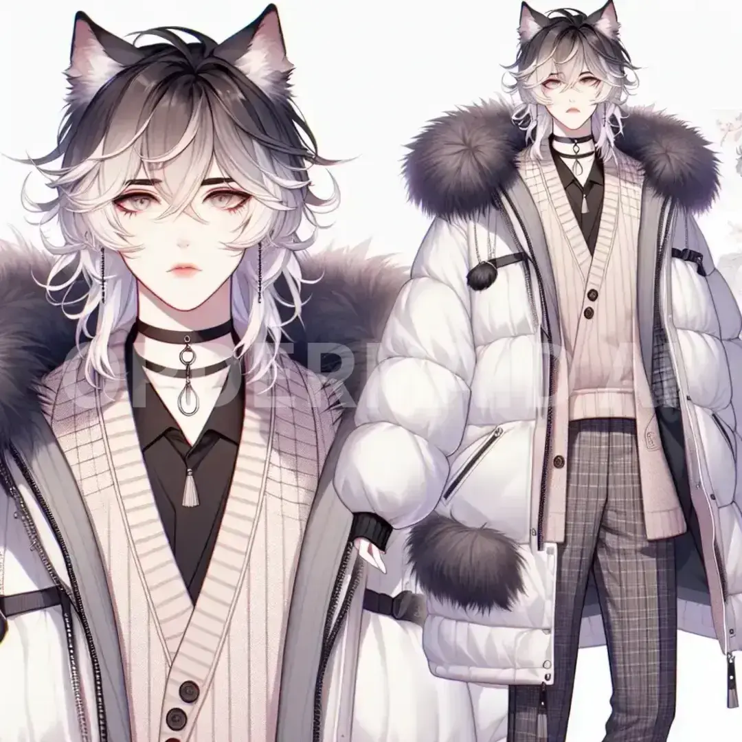 Vtuberの立ち絵メーカー - どんなイラストを生成したい？: モンゴル系　尾見谷郁人 - AI画像 クラウドワークスAI