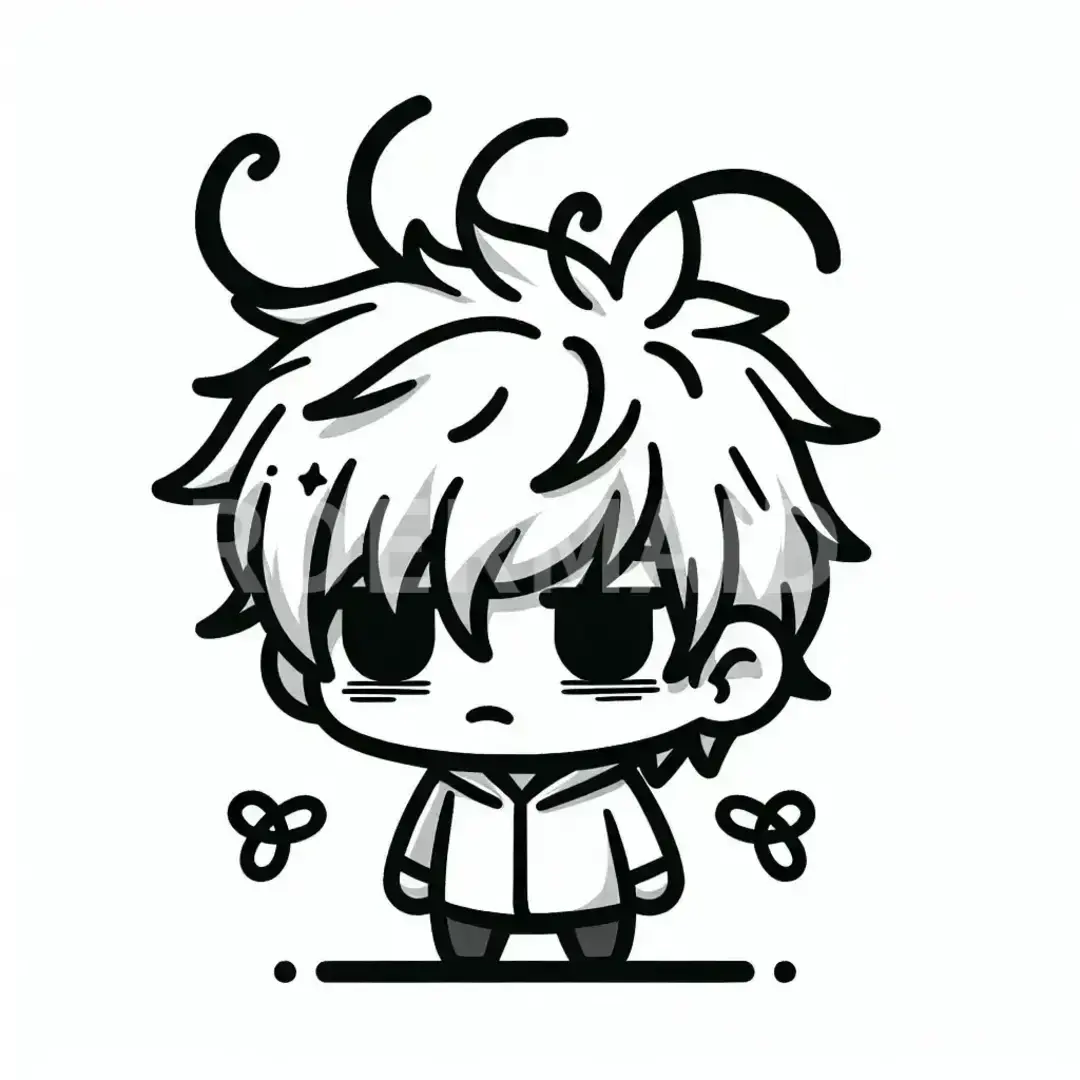 ちびキャラ - どんなちびキャラを生成したい？: マッシュ髪のかわいい男 - AI画像 クラウドワークスAI