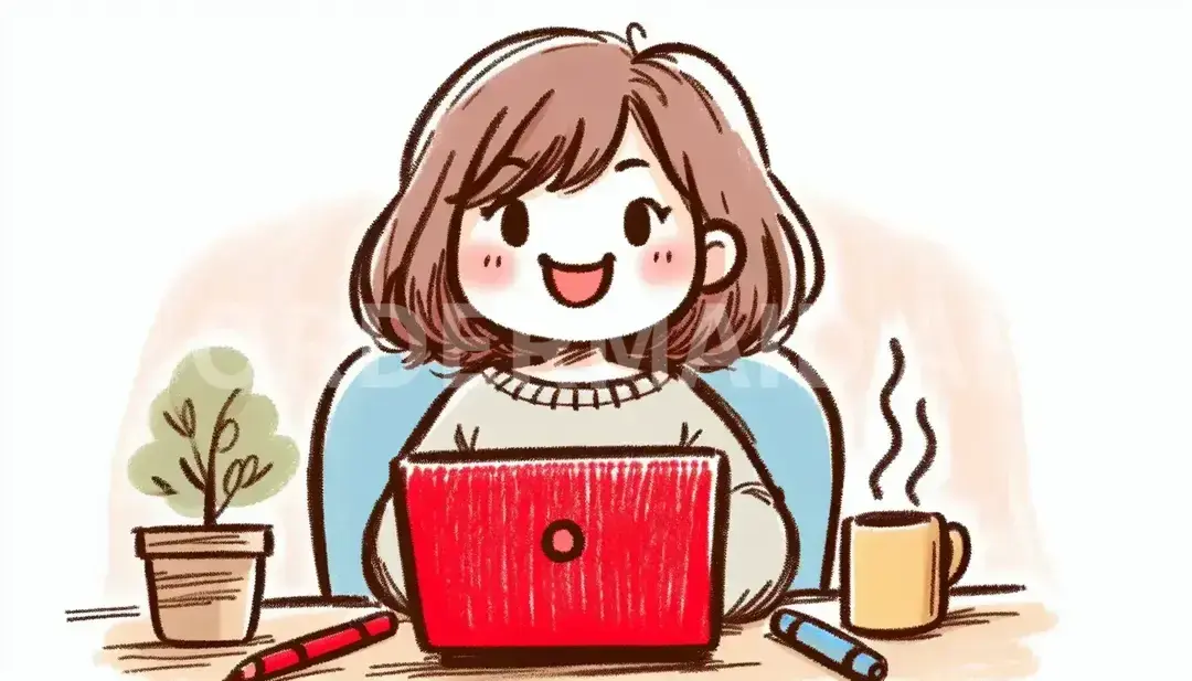 ゆるかわスケッチイラスト - どんなイラストを生成したい？: 喜んでる女の子 - AI画像 クラウドワークスAI