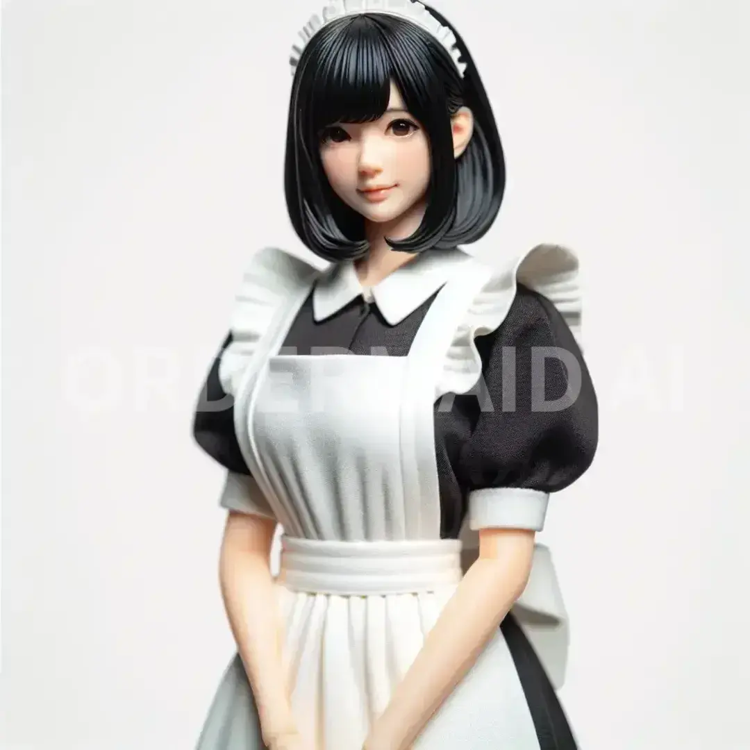 フィギュアメーカー - どんなイラストを生成したい？: 清楚系黒髪メイド - AI画像 クラウドワークスAI