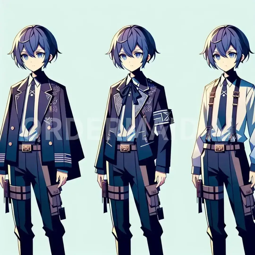 Vtuberの立ち絵メーカー - どんなイラストを生成したい？: 制服 ブレザー リボン ショート - AI画像 クラウドワークスAI